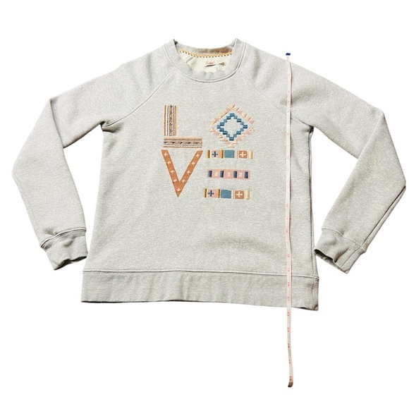 FAHERTY WOMEN’S GRAY LOVE SWEATSHIRT WITH EMBROIDERY SIZE XS - Picture 10 of 12